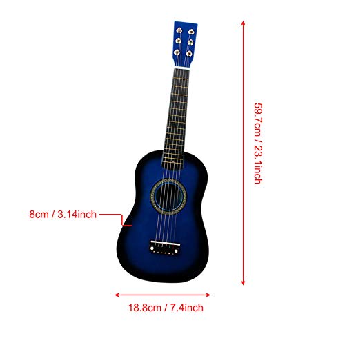 Mini guitare acoustique en bois 6 cordes Bleu 58,4 cm - Les Beatles, Paul McCartney, John Lennon, RIngo Starr, George Harrison Mini guitare acoustique en bois 6 cordes Bleu 58,4 cm – Image 5