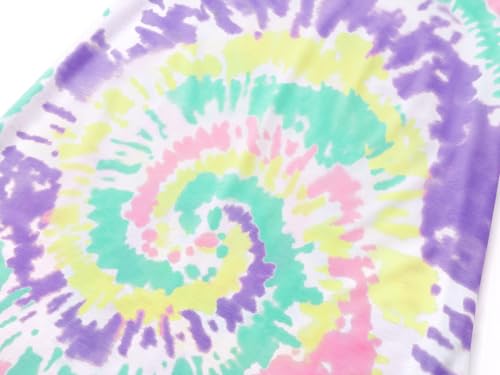 Tebbis Teen/Little Girls Nightgown – Summer Short Sleeves Sleepwear Trendy Tie Dye Spiral Nightdress Pajama Size 6-164