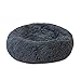 UKKO Letto per Cani Cuscino da Letto Rotondo Cuscino Soft Peluche Cat Letti per Gatti per Cani Cat Winter Pet Kennel-Dark Gray,80Cm
