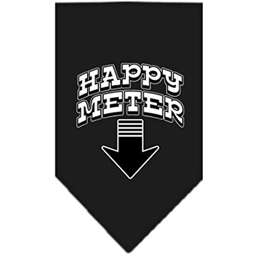Mirage Pet Products Happy Meter Screen Print Bandana for Pets, Small, Black