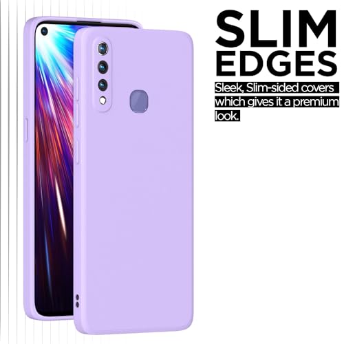 Image of Outlouders Back Cover for Vivo Z1 Pro | Camera Protection | Durable Soft Matte Silicone Bumper Case (Purple)