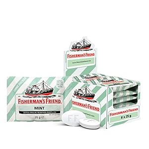 Fisherman’s Friend Mint, Exklusive 8er Box, Pfefferminz und Menthol Geschmack, zuckerfrei & vegan, Bonbons für frischen Atem, 8 x 25g