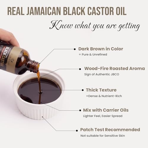 Image of Caraway Jamaican Black Castor Oil for Hair Growth, Eyelash & Eyebrow Care | Cold-Pressed, Pure & Organic | Scalp Massage & Skin Moisturizing | Face & Skin Care | 100ml / 3.4 oz