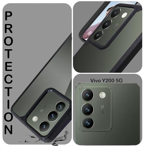 Image of A rtistque Hard Clear Back Cover Case for Vivo T3 5G / Vivo Y200e 5G | Shockproof TPU | Acrylic Armor | Stylish Protective Design - Transparent