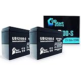 2-Pack UB12100-S Universal Sealed Lead Acid Battery (12V, 10Ah, F2 Terminal, AGM, SLA) Replacement - Compatible With Schwinn S500, S350, Missile FS, S180, S750, S600, Razor Rebellion Chopper