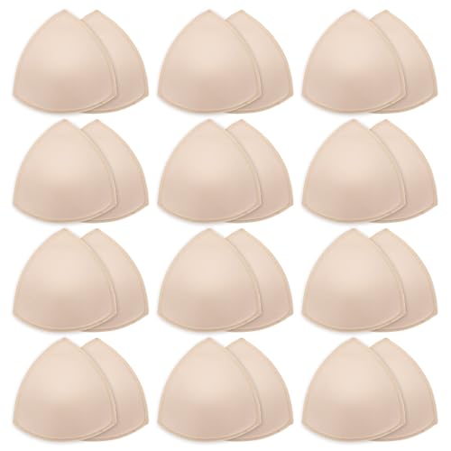 Image of Yolev 12 Pairs Bra Inserts Pads Triangle Removable Sports Bra Pads Inserts Bras Cups Insert Replacement