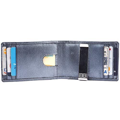 Image of Brooklyn Bridge Genuine Leather Money Clip Wallet for Men VT Silver Pearl - Premium Slim RFID Protected Leather Wallet with Cash Clip & Card Slots, Stylish Front Pocket Gift for Men