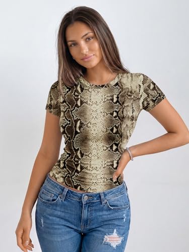 Image of Trendy Queen Womens Basic T Shirts - Stretchy Soft Slim Fit Short Sleeve Y2k Cute Summer Crop Workout Tops