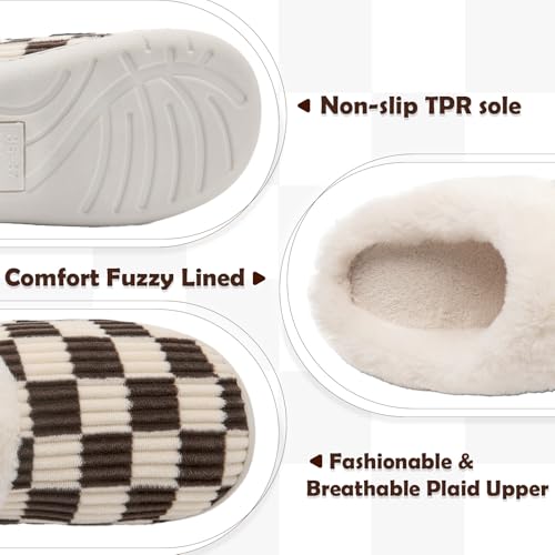 Image of Guyarns House Slippers for Women & Men - Fuzzy, Casual Indoor /Outdoor Shoes with Memory Foam & Faux Fur Lining