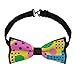 SVEFDOC Men's Boys Fashion 80S 90S Fashion Style Geometric Colorful Art Pre-Tied Bow Ties, Adjustable Neck Band Creative Bow Ties for Holiday Party, New Year, Suit
