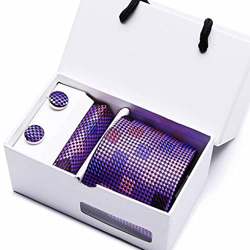 Set de corbata de seda geométrica para hombre