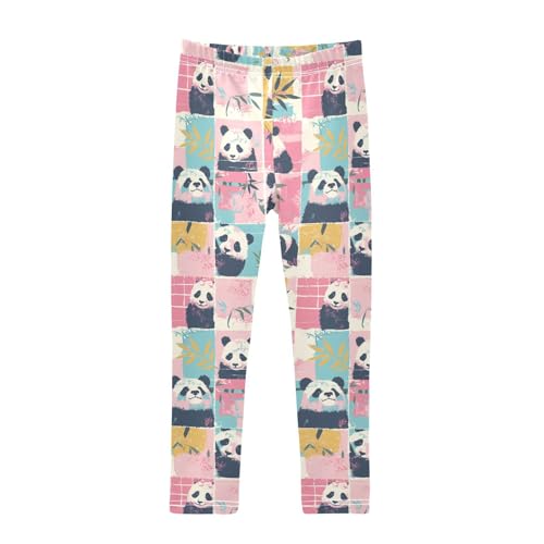 Baby Panda Bear Face Kids Baby Girls Active Leggings Soft Full Length Yoga Pants Running