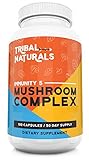 Organic Mushroom Supplements (100ct) Immunity 5 Medicinal Mushrooms Wellness Formula - Reishi, Shiitake, Turkey Tail, Maitake & Chaga Mushroom Extract 1000mg/cap Mushroom Immune Defense & Energy Pills