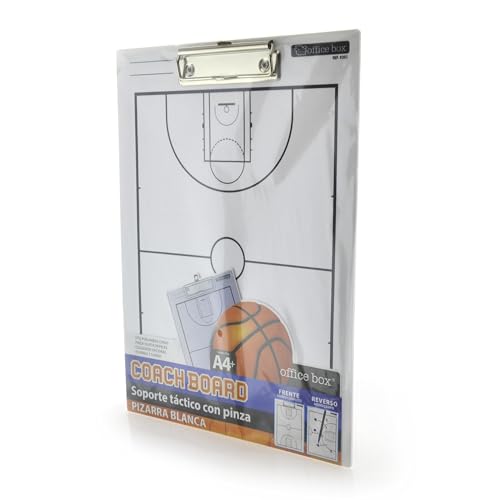 office box Soporte Táctico para Entrenador con Pinza para Papeles, Ahora Más Ancho y Resistente impresión por ambas Caras, Ligero y Flexible Pero sólido, Pinza metálica con Colgador by (Baloncesto)