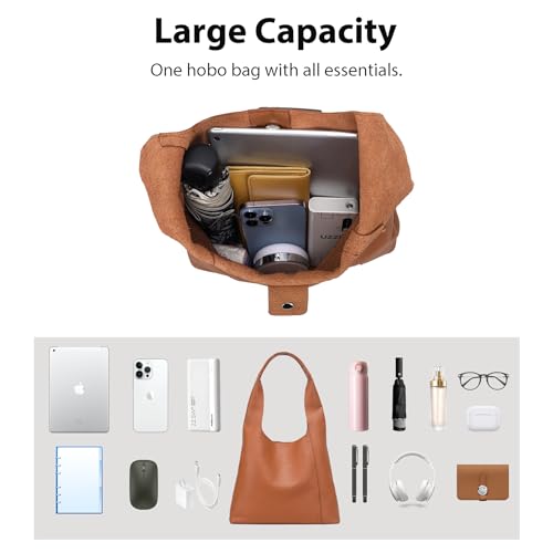 Image of Genuine Leather Hobo Tote Bag for Women