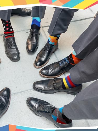 8 Pairs Dress Socks Novelty Socks Bulk for Men Size 8-12 Colorful Socks Crew Socks Bulk Business Casual Socks Gifts for Men Dad Grandpa (Funky Style)4