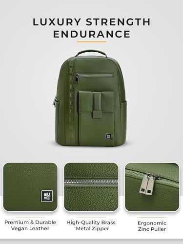 Image of EUME Nexa Backpack Bag For Man | 2 Large Compartment office Laptop Backpack | Fits Up to 15.6 inch Laptop | Vegan Leather | Travel Bag | Laptop Backpack For Men and Women