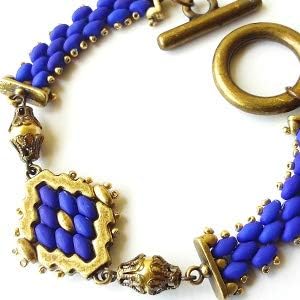 Miniatura 5 de 2 pares de cuentas finales. Placa de oro de 24 quilates Rozos III Elementos de moda de metal de platillo. Funciona con SuperDuos y más.