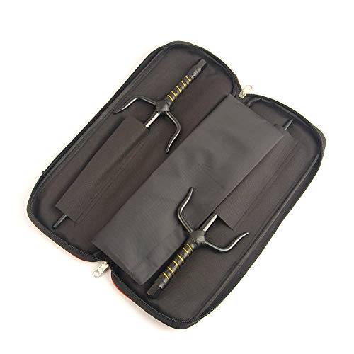 Superdo Octagon Metal Martial Arts Sai Black 15Inch Length Ninja Sai&Sai Case (Black, 15")