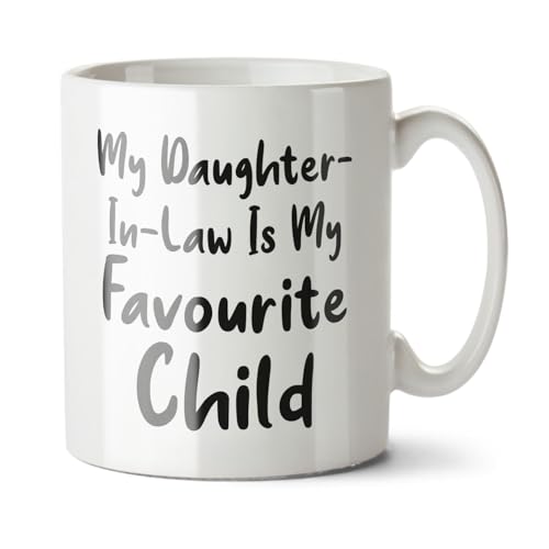 Black Raven Design - My Daughter-in-Law is My Favourite Child - Funny Mother, Father Gift Mug, Ceramic, 11fl oz