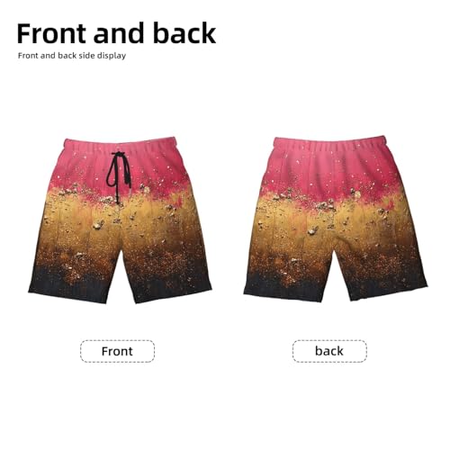 Boys Beach Board Shorts Swim Trunks Quick Dry Swimwear Kids Youth, Pink Sparkles Glitter Golden Vintage2