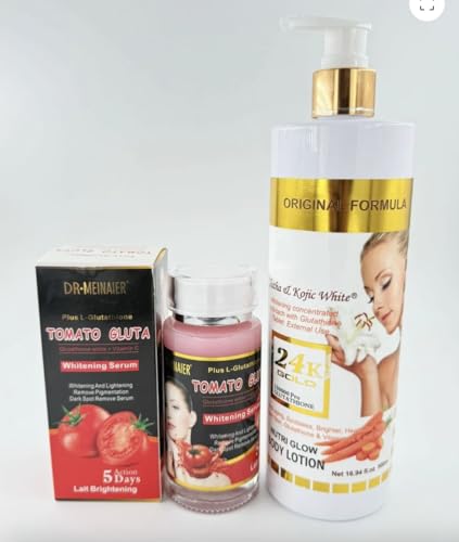 Ensemble Blanchissant Tomate Gluta anti-taches à l'Or 24K éclat
