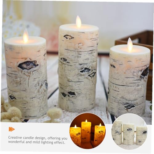 Velas LED sin llama con textura delicada Toddmomy de material plastico 4