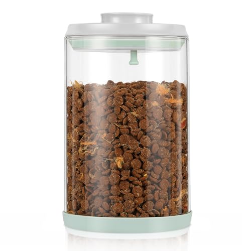 Aloxina Dog Treat Container Airtight Jar 2.2Qt/2L, Glass Food Jars with One-Touch Lid for Dog or Cat Treats, Kibble, Snacks – Pantry Storage Canister for Kitchen or Countertop (2.2Qt - 2L)
