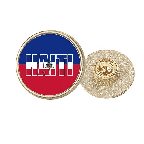 Broche Haïti ronde dorée un cadeau culturel symbolique M