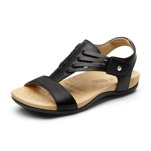 Rihero Black Orthopedic Sandals Women Size 9