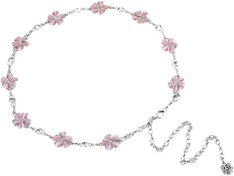 JSEIAJB Flower Waist Chain Belt Decoration Metal Chain Korean Skirt Belt