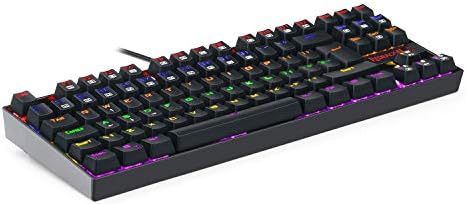 Redragon K552 60% Mechanical Gaming Keyboard LED Rainbow Backlit Wired with Red Switches for Windows Gaming PC UK QWERTY (Black)