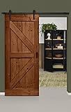  Barnwoodweb Lofttür Vintage Braun aus behandeltem Fichte - Schiebetür - 95x215 CM (Wales)