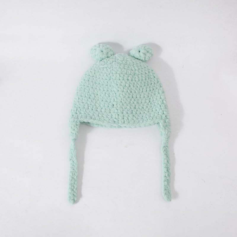 Image of Handmade Knitted Self Design Woolen Beanie Cap for Kids - White & Red 6-12 M | Winter Cap for Baby | FUNCAP56-6-12 M