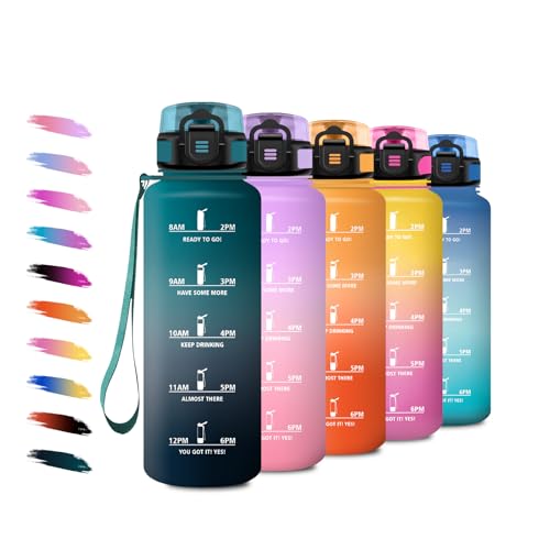 Sport Trinkflasche 1,5L, Sportflasche mit Filte, Kohlensäure Geeignet, Auslaufsicher, Motivierende Wasserflasche mit Zeitmarkierung, Wasserflasche für Fitness, Camping, Fahhrad, Wandern, Sprudel Sport Trinkflasche 1,5L, Sportflasche mit Filte, Kohlensäure Geeignet, Auslaufsicher, Motivierende Wasserflasche mit Zeitmarkierung, Wasserflasche für Fitness, Camping, Fahhrad, Wandern, Sprudel