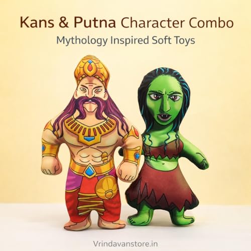 Image of Kansh & Putana 7.5 inches Soft and Plush Washable Toy Kansh & Putana Soft Toy Cuddly and Washable Plush Dolls | Perfect for Kids Home Decor and Spiritual Gifting
