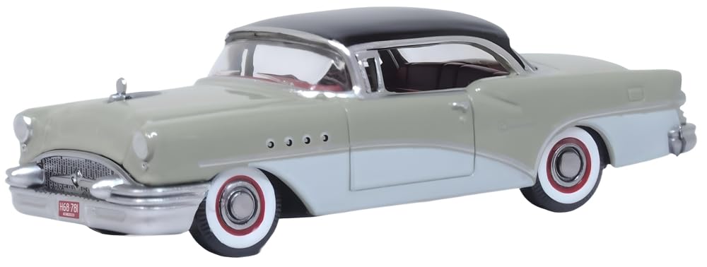 Oxford Diecast Black 1:87 Buick Century 1955 Carlsbad /Windsor Grey/Dover White Collectable Model 87Bc55007