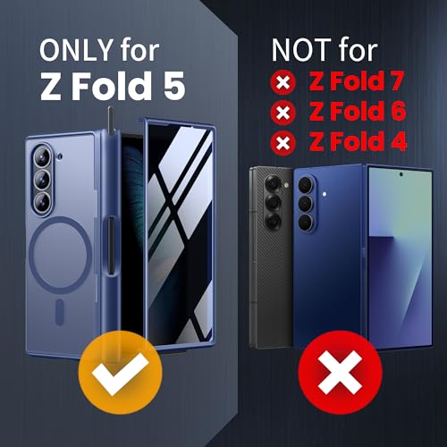 Coque Z Fold 5 de confidentialité protégeant la charnière des chutes - 5