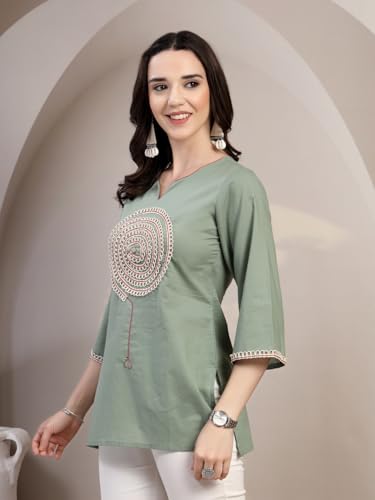 Image of COTLAND Fashions Jaipuri Cotton Printed Short Kurti for Women