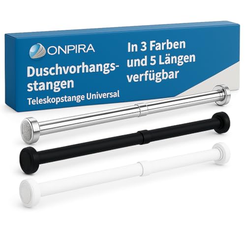 Onpira® Duschvorhangstange Edelstahl Teleskopstange Von 40-230cm Länge auswählbar Ohne Bohren (Stange 55-86cm)