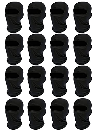 16pcs Balaclava Face Mask - Windproof Ski UV Protection Head Cover for Men Women Running Hiking Outdoor Sports (Black)