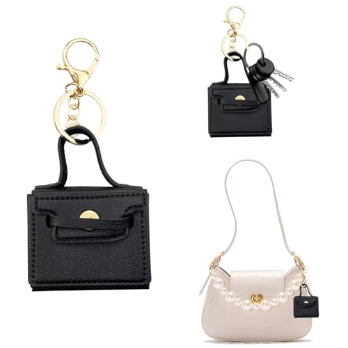 Qusmeiyici Llavero para monedero, llavero de cuero, mini monedero, colgante pequeño, bonito accesorio de bolso para mujeres y niñas, decoración de cartera (estilo 2), multicolor, Talla única
