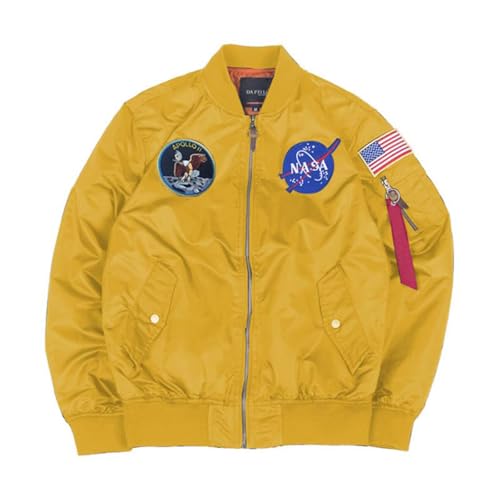 Image of CORIRESHA Mens Apollo NASA Patches Slim Fit Bomber Jackets Windbreaker
