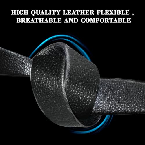 Men's Belt,Leather Ratchet Dress Belts with Sliding Adjustable Belts Dress Casual Jeans Comfort Trim to Fit3
