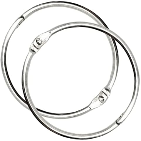 OWLKELA 2 Inch 30 Pack Loose Leaf Binder Rings, Nickel Plated Steel Binder Rings, Keychain Key Rings, Metal Rings for Index Cards, Book Ring, Ideal for School, Home, or Office Cover