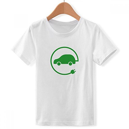 T-Shirt Véhicules Énergie Circulaire Blanc Col Ras du Cou Imprimé Écologie Garçon XX-Grand