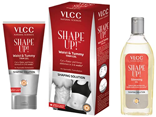 Image of VLCC Shape Up Slimming Oil, 200ml And VLCC Shape Up Waist and Tummy Trim Gel New, 200g