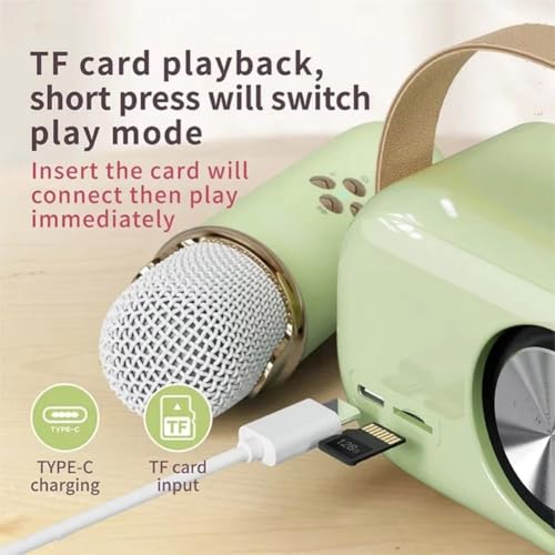 Enceinte Bluetooth avec micro karaoké portable mini boîte de son sans fil et radio FM blanche - 5