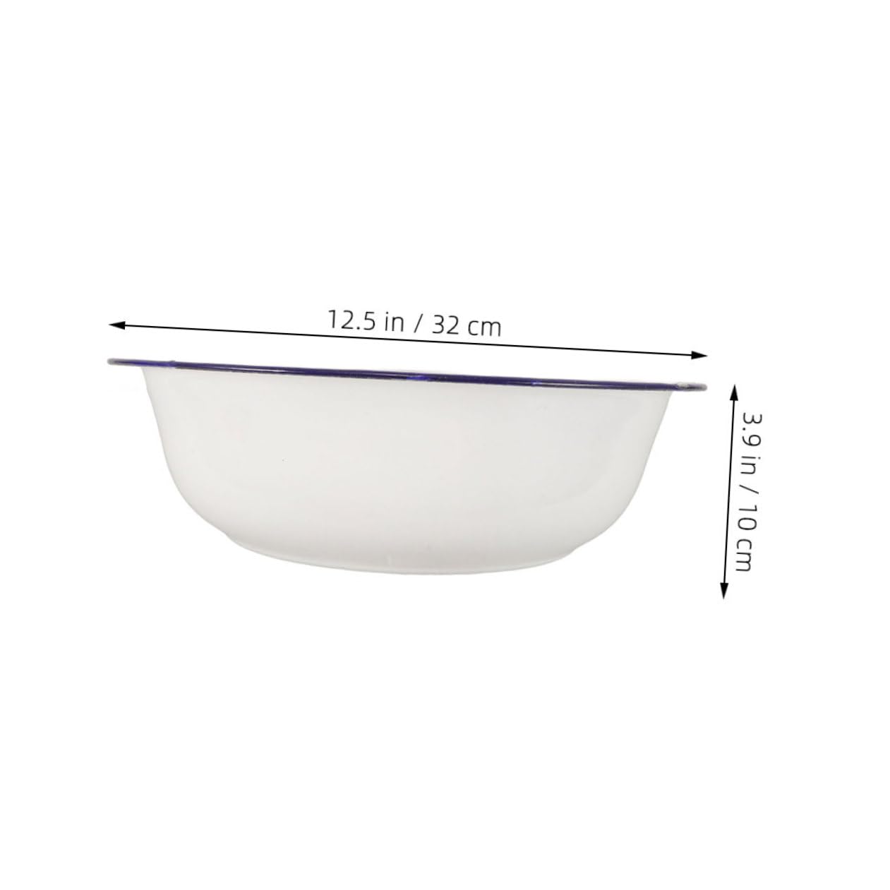 Vintage Emailleschüssel 32cm Weiß mit Blauem Rand Weihnachten Party
