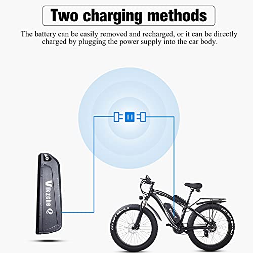 Electric Bike 1000W,26” 4.0 Fat Tire E-Bike,Motor Electric Bicycle, 48V17Ah Dual Lithium Battery,21-Speed Gear,3.5" LCD Display,Electric Mountain Bike with Rear Seat, offroad ebike(Vikzche Q MX02S) - Image 7